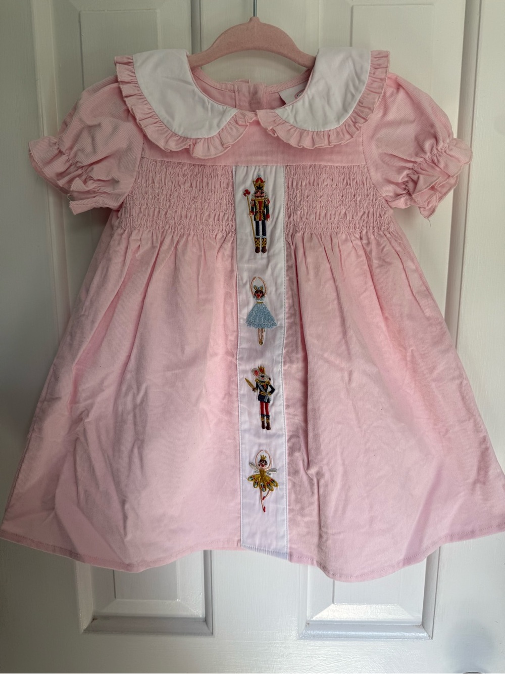 Southern Smocked Company Nutcracker Christmas Dress Pink Corduroy Smocked NWT